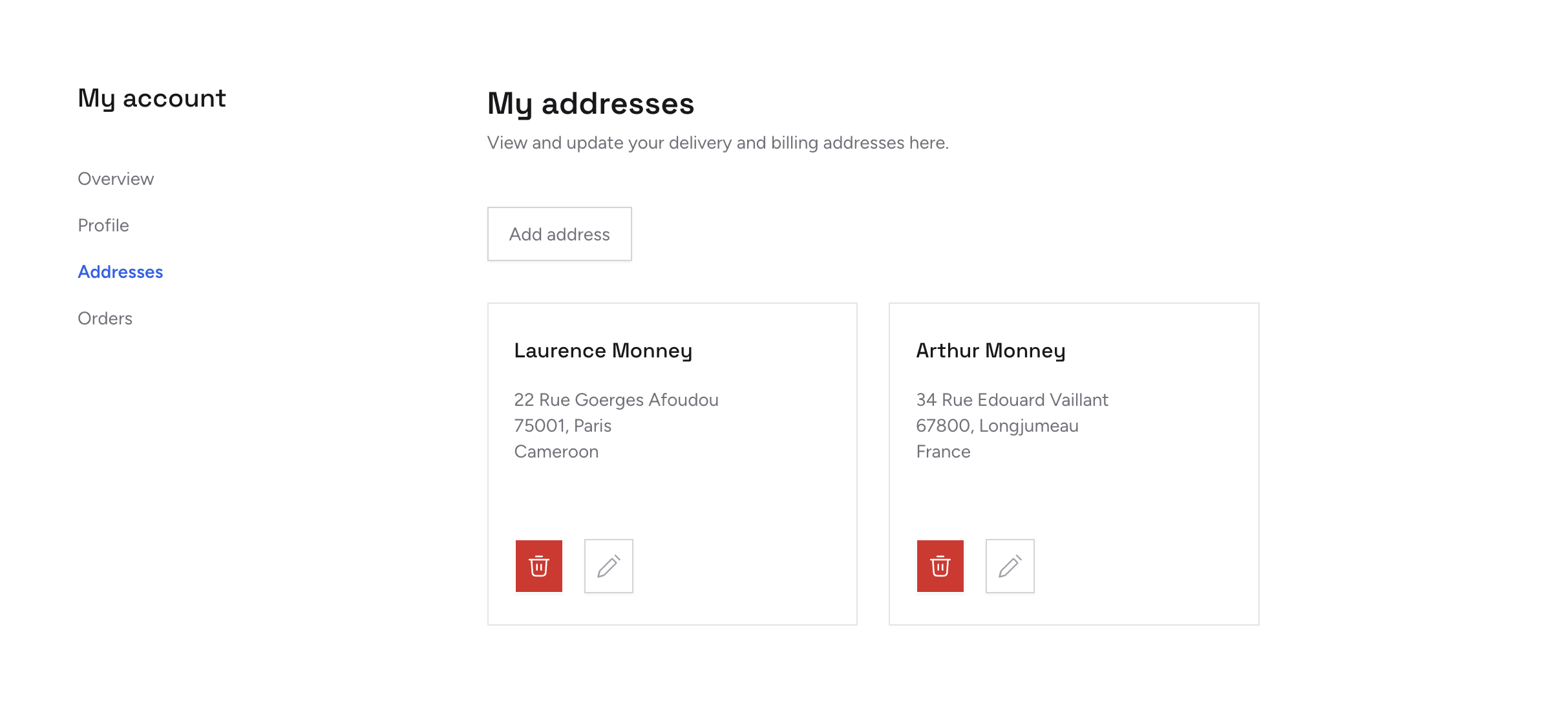 addresses